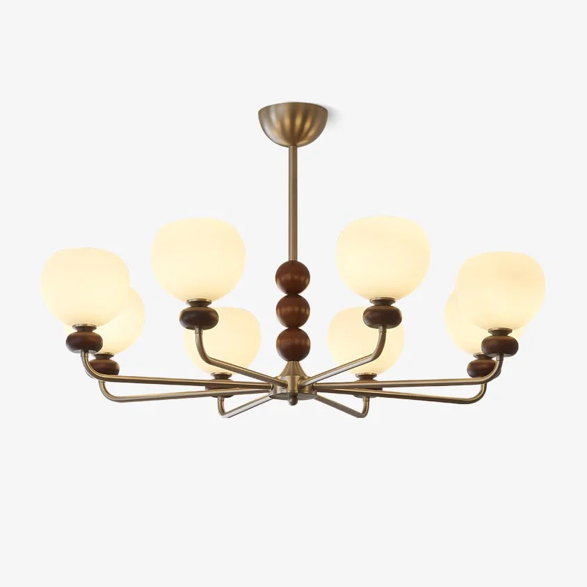 Vilorira Tradicional Clásico Orbe Nuez Madera Cristal Araña De Luces