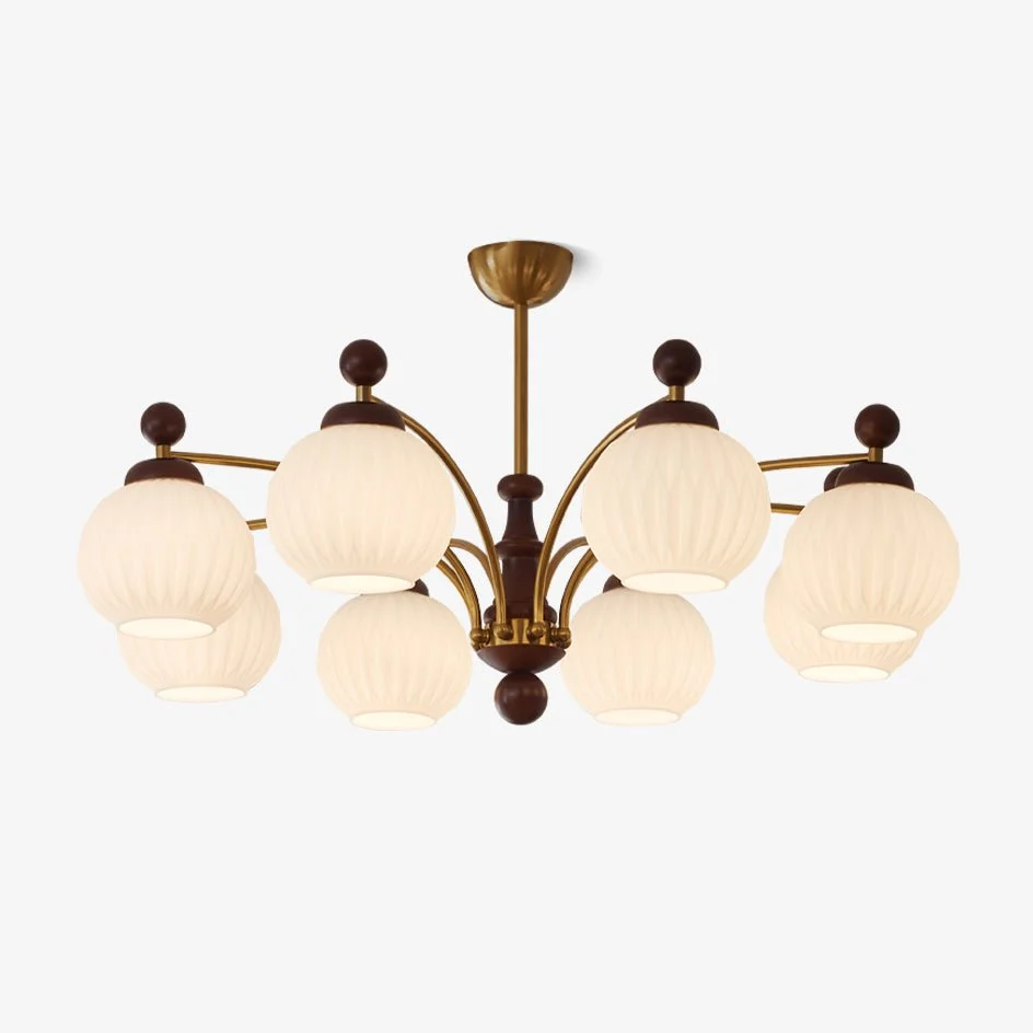 Vedoror Tradicional Clásico Orbe Madera Cristal Araña De Luces