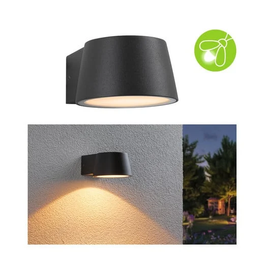 Aplique LED para exterior Capea de Paulmann, antracita, aluminio, IP44