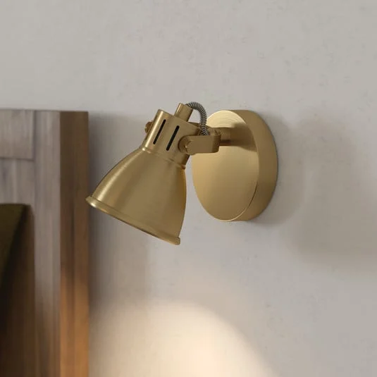 Seras foco de pared, latón dorado cepillado, 1 luz