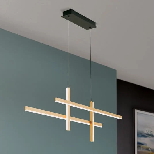 Lámpara colgante LED Stargate, negro-oro