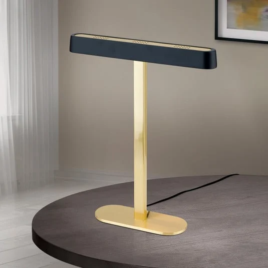 Lámpara de mesa LED Auftakt oro/negro