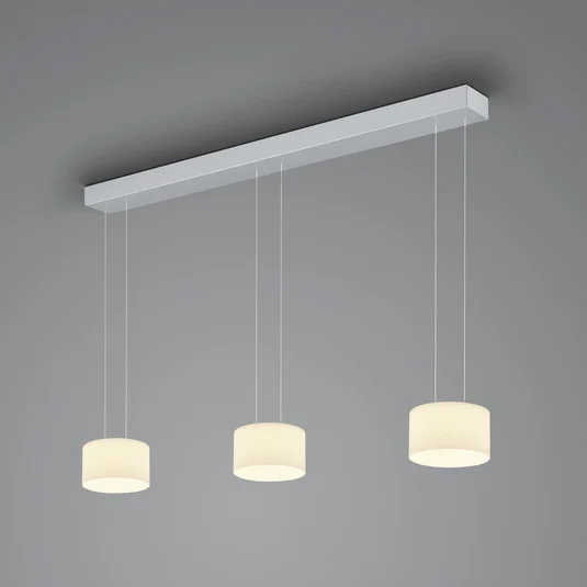 BANKAMP Grand Opal colgante, 3 luces, aluminio
