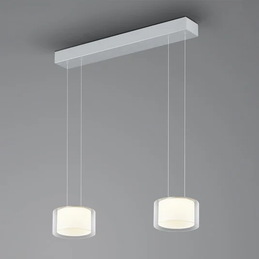 BANKAMP Gran lámpara colgante LED transparente, 2 luces