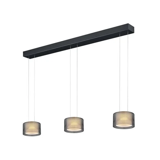 BANKAMP Grand Groove Lámpara colgante LED, 3 luces