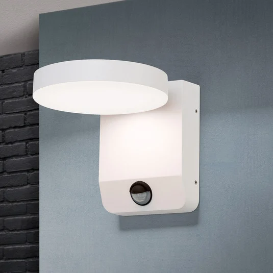 Aplique LED de exterior Hendryk con sensor, blanco