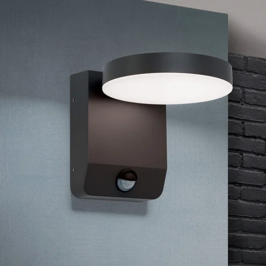 Aplique LED de exterior Hendryk con sensor, negro