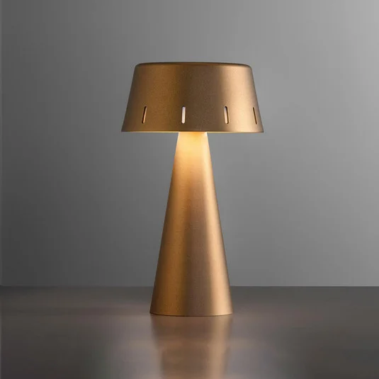 OLEV Makà Lámpara de mesa LED con batería recargable, bruñida
