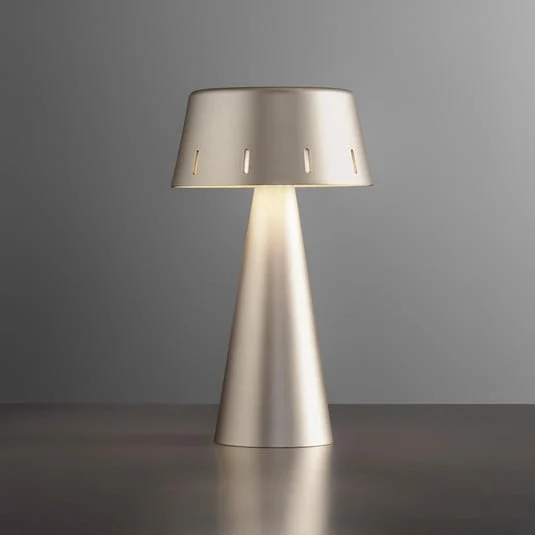 OLEV Makà Lámpara de mesa LED con batería recargable, titanio
