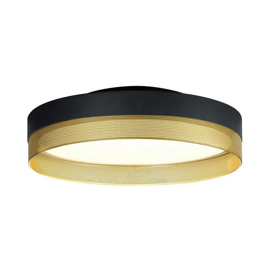 Plafón LED Mesh, Ø 45 cm, negro/oro
