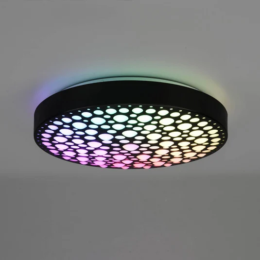 Plafón LED Chizu Ø 40,5cm atenuable RGB negro