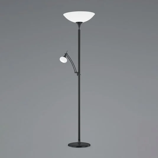 BANKAMP Opera lámpara LED de pie, brazo de lectura, negro