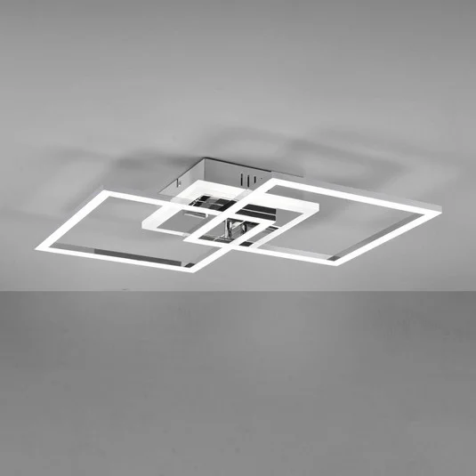 Plafón LED Venida, cuadrado, cromo