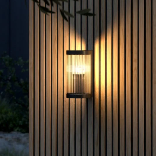 Aplique de exterior Coupar, negro