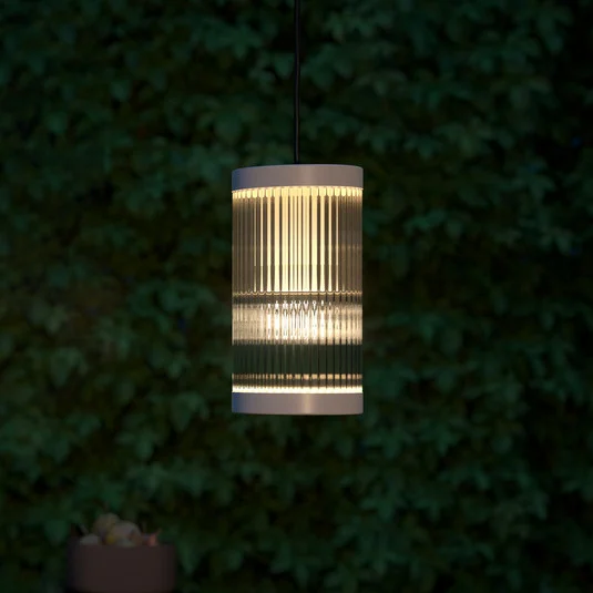 lámpara colgante exterior Coupar, Ø 13 cm, arena