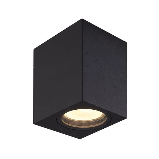 Prios aplique de exterior Tetje, negro, angular, 10 cm