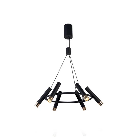 Lámpara colgante Elegance 6 luces negro