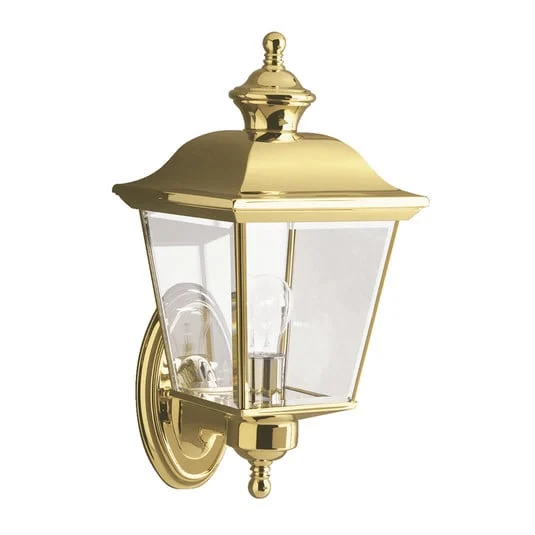 Aplique de exterior Bay Shore arriba oro pulido