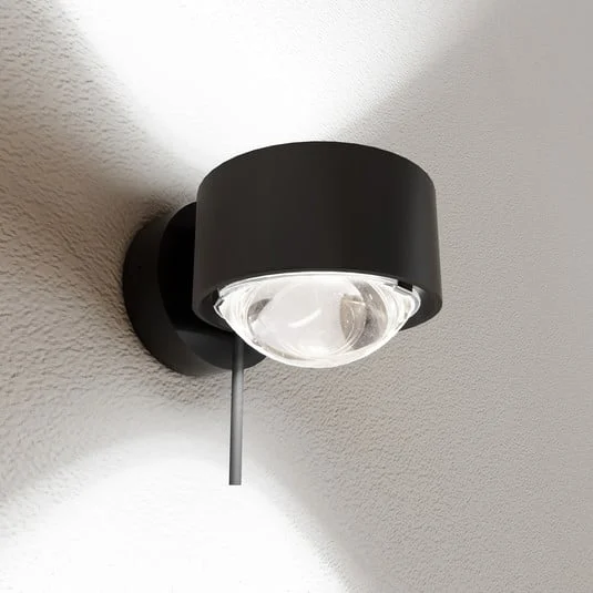 Puk! 80 Wall foco LED lentes claras negro mate