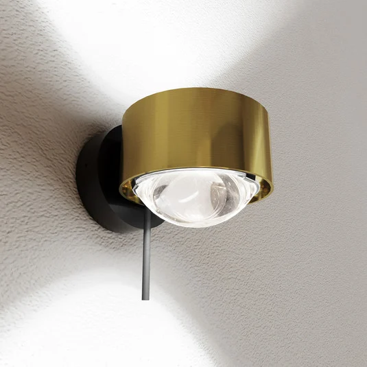 Puk! 80 Wall foco LED lentes claras latón/negro