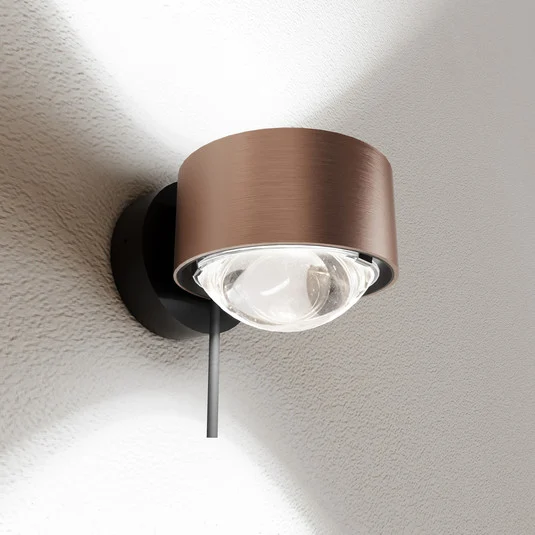 Puk! 80 Wall foco LED lentes claras cobre/negro