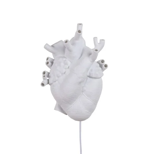 Aplique LED Heart Lamp de porcelana, blanco