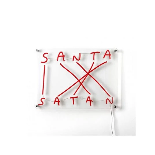 Aplique decorativo LED Santa-Satan, rojo