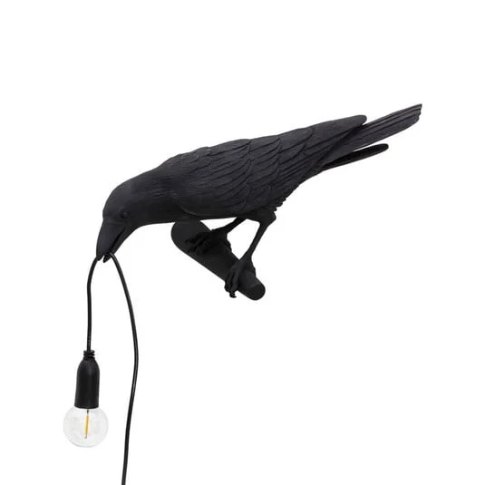 SELETTI Lámpara Pájaro decorativa vista izquierda negro