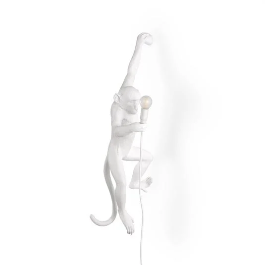 Aplique LED Monkey Lamp blanco izquierda