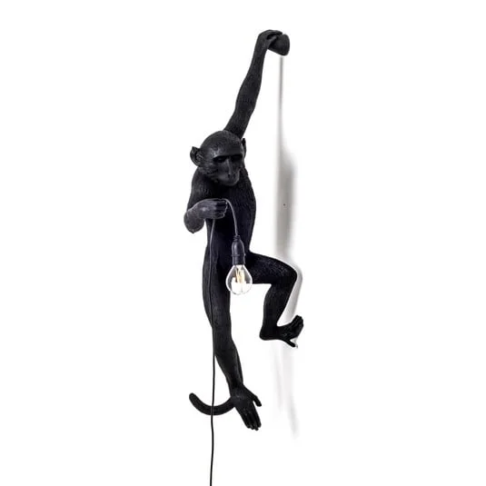Aplique LED exterior Monkey Lamp izquierda negro