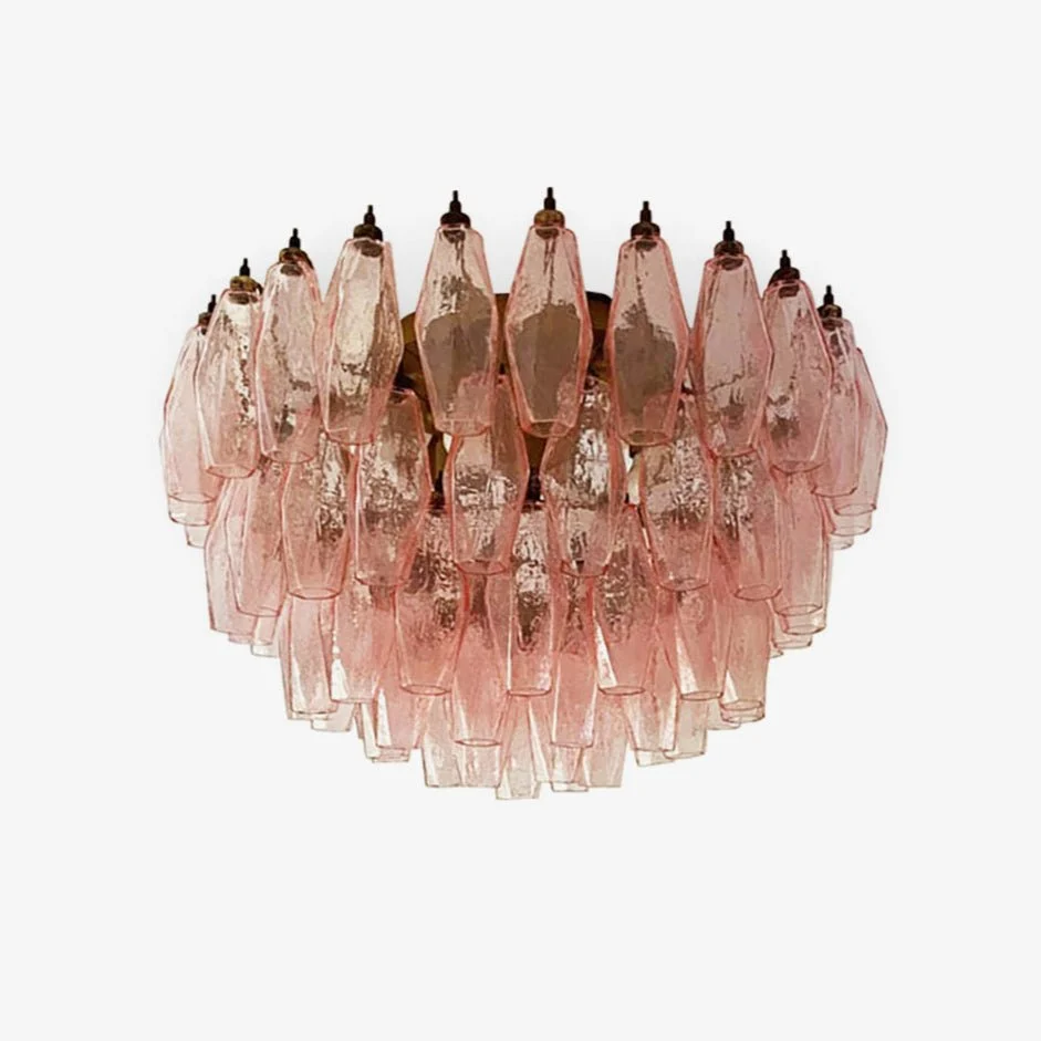 Aurora Lámparas de techo Rosa Rombo Cristal Capas Vintage