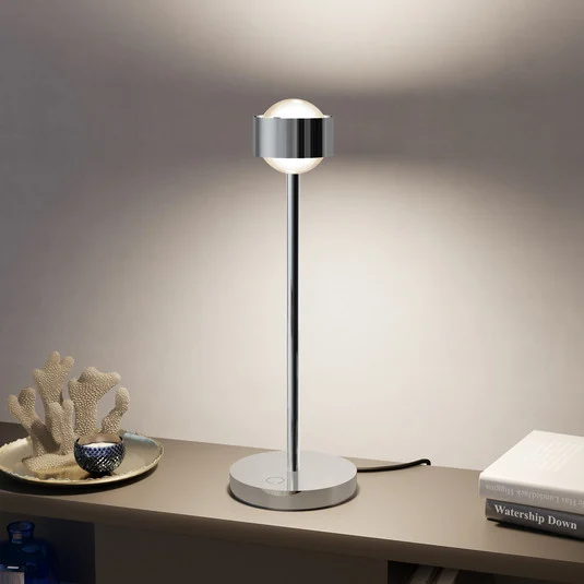 Puk! 80 Eye Table LED, lentes mate, cromado