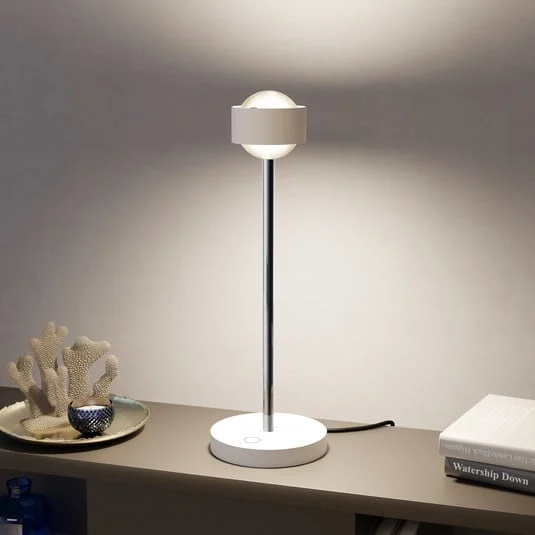 Puk! 80 Eye Table LED mate blanco mate/cromo