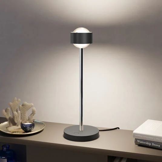 Puk! 80 Eye Table LED, lentes mate, negro/cromo