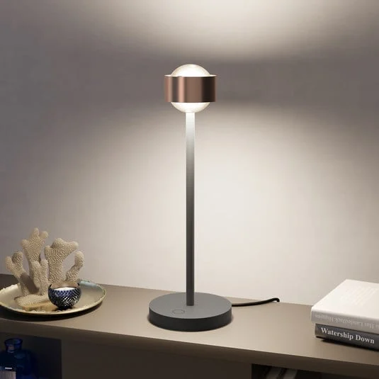 Puk! 80 Eye Table LED, lentes mate, cobre/negro
