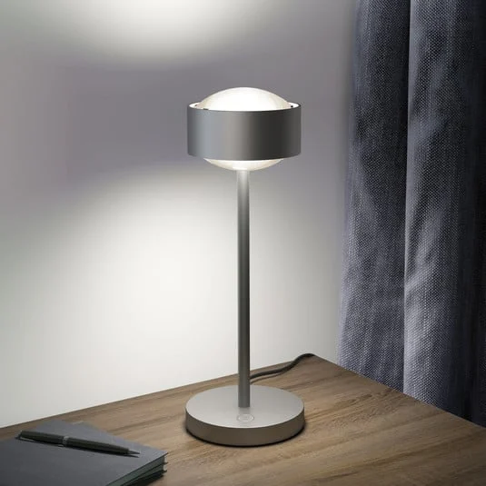 Puk! 120 Eye Table LED, lentes mate, cromo mate
