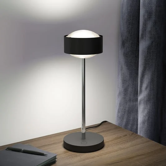 Puk! 120 Eye Table LED, lentes mate, negro/cromo