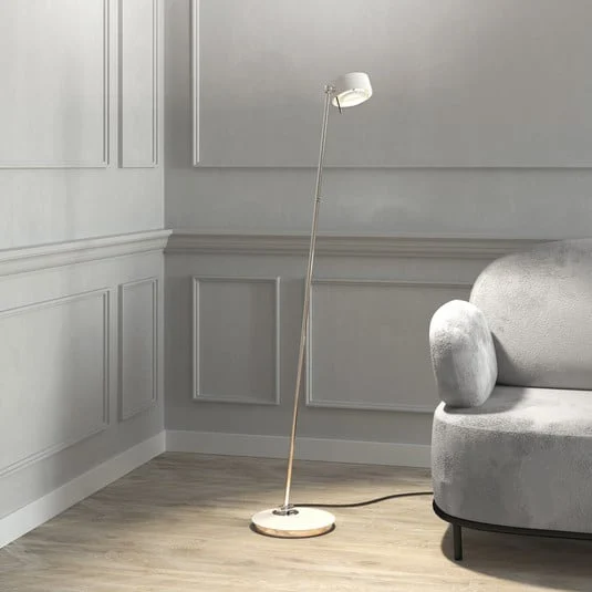 Puk! 120 Floor LED lentes claras/mate, blanco mate