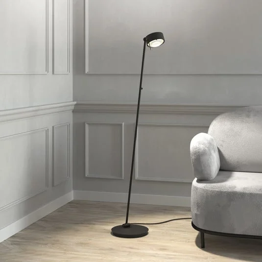 Puk! 120 Floor LED lentes claras/mate, negro mate