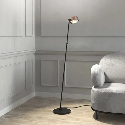 Puk! 120 Floor LED lentes claras/mate cobre/negro