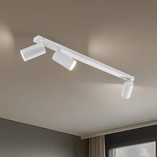 Downlight Mono III, 3 luces, blanco, 84 cm de largo, GU10