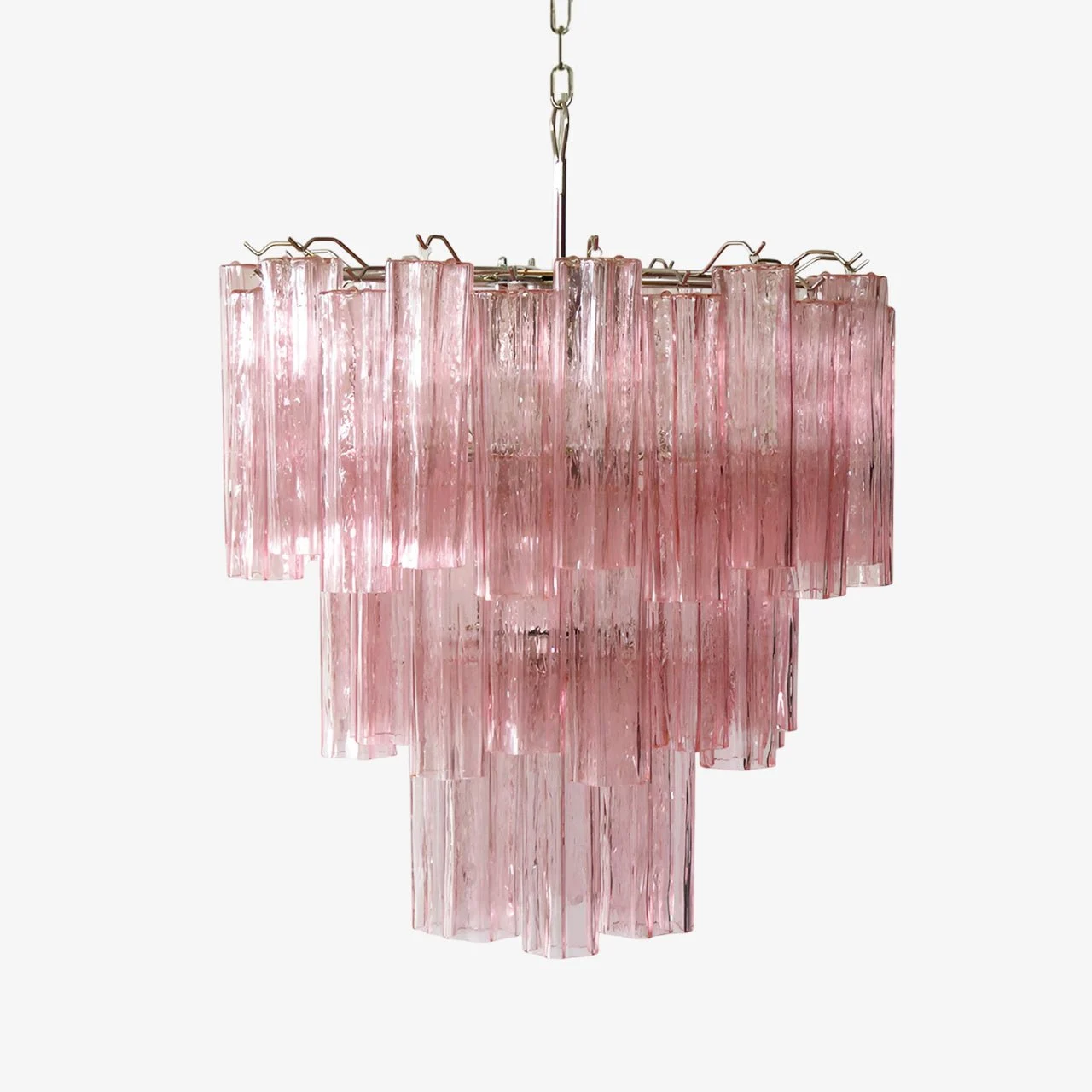 Aurora Araña De Luces Rosa Cristal Tubos Capas Moderno