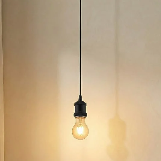 Lámpara colgante Lindby Hattie, portalámpara E27, negro, Ø 5 cm