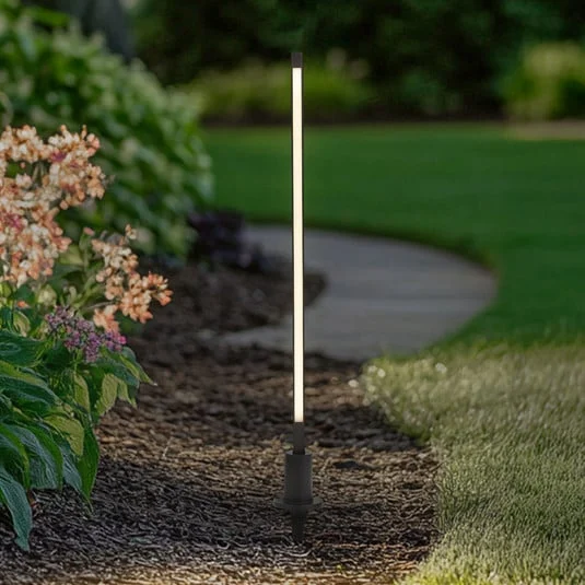 Lindby Bolardo luminoso LED Neano, 80 cm, negro, metal, IP65