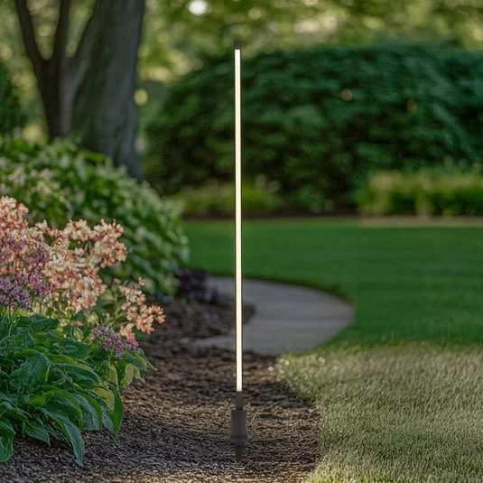 Lindby Bolardo luminoso LED Neano, 120 cm, negro, metal, IP65