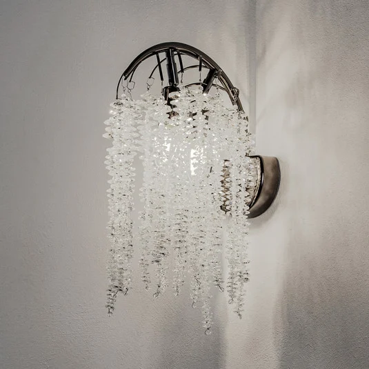 Aplique de pared Grape, negro perla, 2 luces, cristal