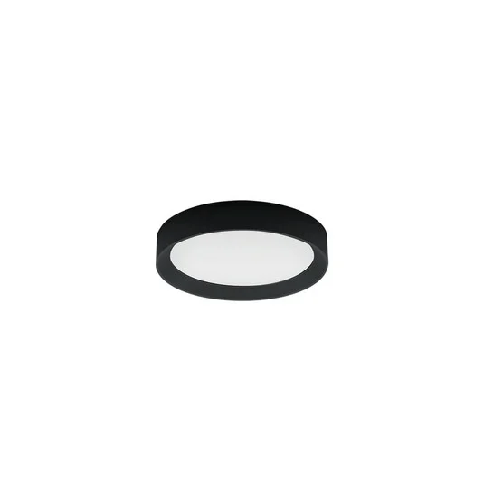 Plafón LED Tara R, Ø 31,4 cm, negro, aluminio, 3.000 K