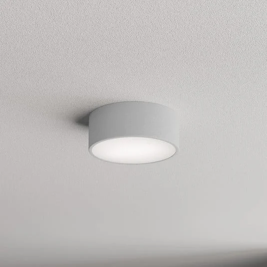 Lámpara de techo Cleo 200, gris, sensor, IP54, Ø 20 cm, metal