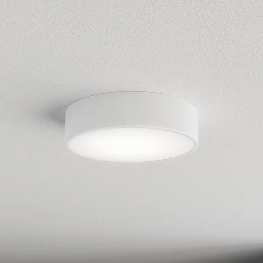 Lámpara de techo Cleo 300, blanco, sensor, IP54, Ø 30 cm, metal