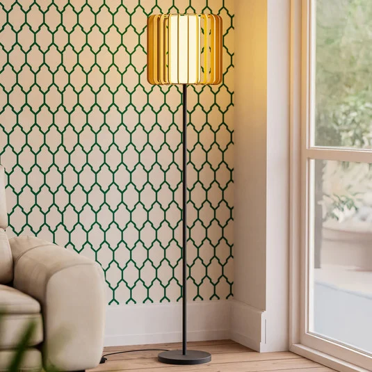 Forlight lámpara de pie Viva, marrón claro, madera/metal, altura 160 cm